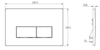 Кнопка смыва AZARIO KAPRIS AZ-8200-0091/AZ-P58-0160 двойная, квадратная, цвет золото